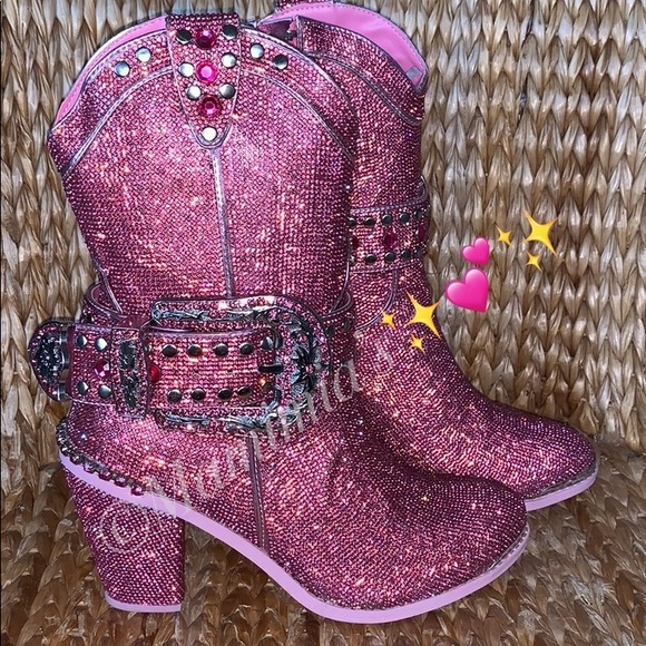 💕 Club Exx Rhinestone Sheriff Shine Cowboy Boots✨ - Picture 7 of 8